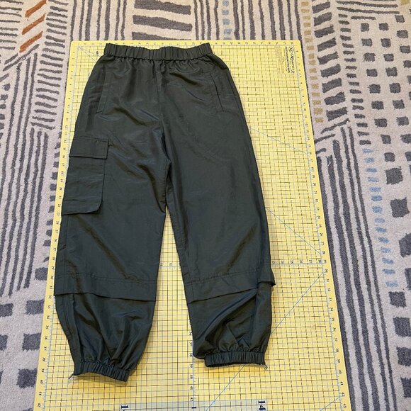 Tibi Wilt Cargo Joggers small long like new crispy nylon army green - Picture 3 of 10
